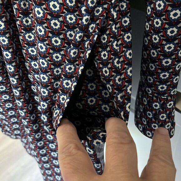 Express Belted Jumpsuit Blue Red and White Floral SZ M - Picture 4 of 11